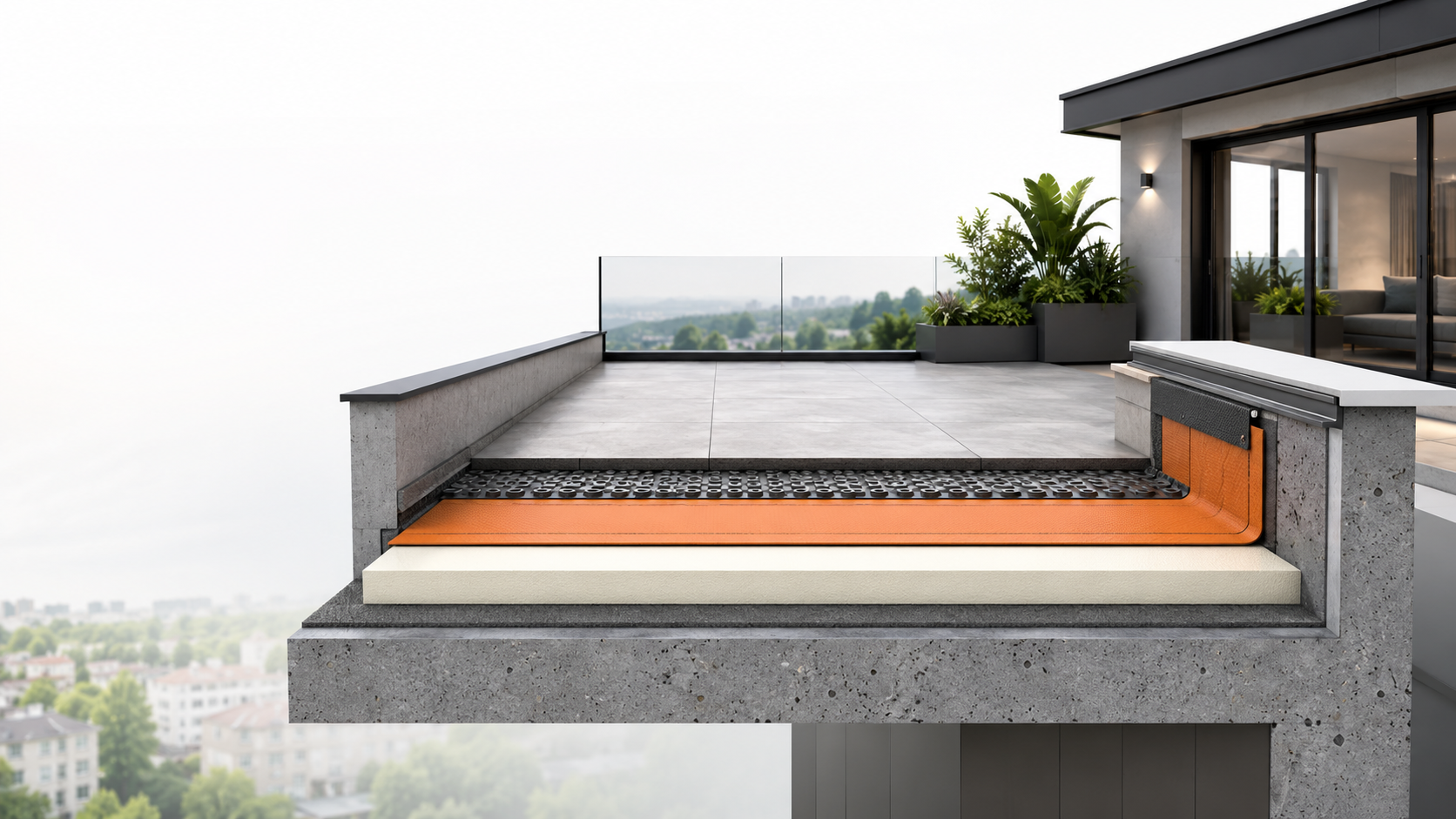 Terraços, isolamento e impermeabilização