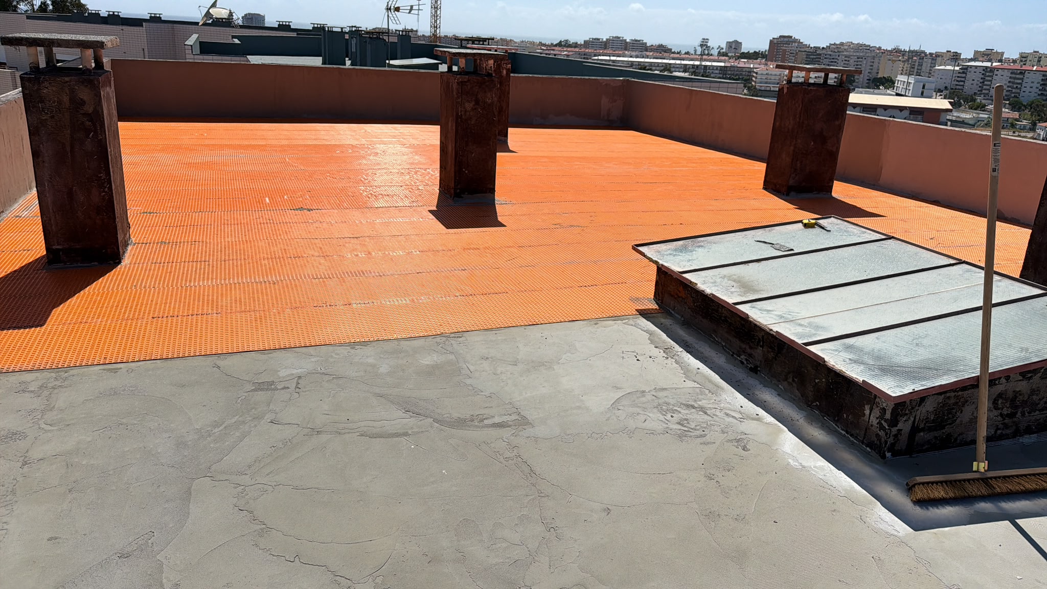 Trabalho de isolamento de terraço