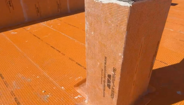 Zona de terraço com isolamento aplicado